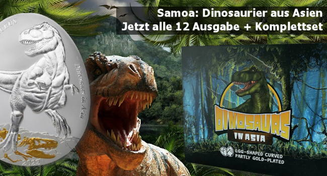 Samoa: Dinosaurier Serie in Silber