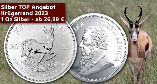 TOP-Preis: Krügerrand 2023 in 1 Oz Silber