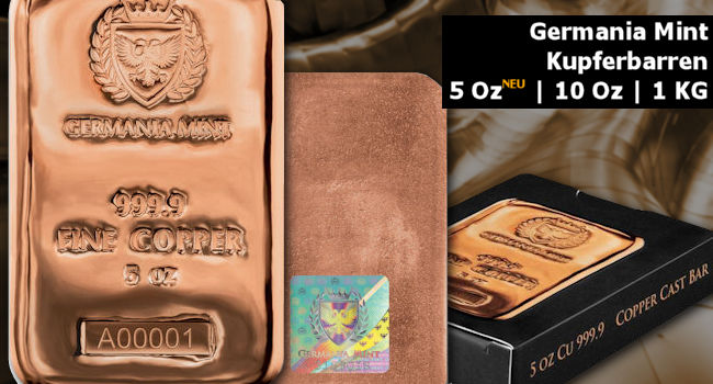 Germania Mint: Kupferbarren