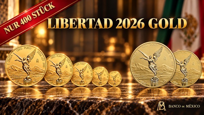 Libertad 2026 Gold – BU & Reverse Proof | Nur je 400 Stück