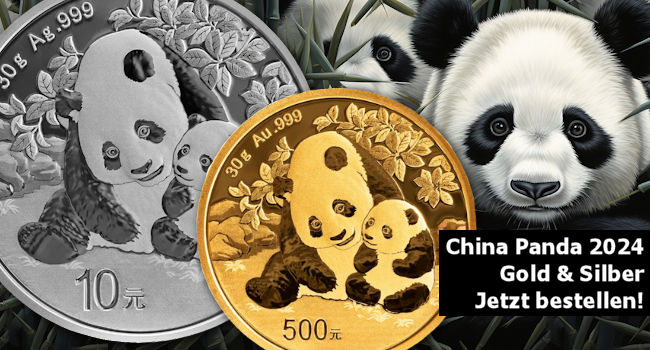 China Panda 2024 - in Gold & Silber