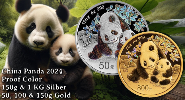 China Panda 2024 in Polierter Platte