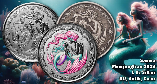 Samoa Meerjungfrau 2023 Silbermünzen