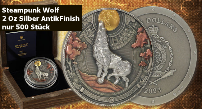 Lithuanian Mint: Steampunk Wolf 2 Oz Silber