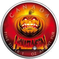 Kanada - 5 CAD Maple Halloween Angry Pumpkin - 1 Oz Silber Color