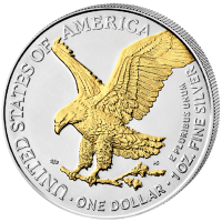 USA - 2*1 USD Silver Eagle Gilded Set 2021 - 2*1 Oz Silber Gilded