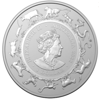 Australien 1 AUD RAM Lunar Jahr des Tiger 2022 1 Oz Silber BU Rückseite