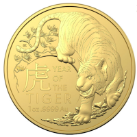 Australien - 100 AUD RAM Lunar Jahr des Tigers 2022 - 1 Oz Gold BU