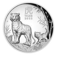 Australien 1 AUD Lunar III Tiger 2022 1 Oz Silber HighRelief Rückseite