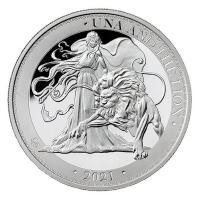 St. Helena - 2 Pfund Una and the Lion 2021 - 2 Oz Silber PP