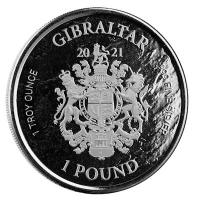 Gibraltar - 1 GBP Perseus Kopf der Medusa PROOF 2021 - 1 Oz Silber PP