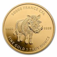 Tschad - 5000 Francs Mandala Warzenschwein (Warthog) 2021 - 1 Oz Gold (RAR)
