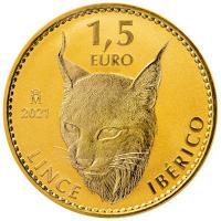 Spanien - 1,50 EURO Iberischer Luchs (Iberian Lynx) 2021 - 1 Oz Gold
