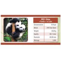 China - 10 Yuan Panda 40 Jahre Color 2022 - 30g Silber Color
