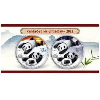 China - 20 Yuan Panda 2022 Tag und Nacht Set - 2*30g Silber Color