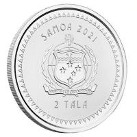Samoa - 2 Tala Seepferdchen Seahorse 2021 - 1 Oz Silber