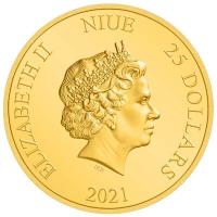 Niue - 25 NZD Herr der Ringe: (6.) Samwise 2021 - 1/4 Oz Gold