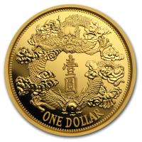 China - (2.) Reverse Dragon Dollar Two Restrike 2019 - 1 Oz Gold