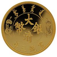 China - (4.) Long Whiskered Dragon Dollar Four Restrike 2020 - 1 Oz Gold