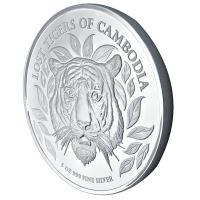 Kambodscha - 15000 KHR Tiger (1.) IndoChinesischer Tiger 2022 - 5 Oz Silber