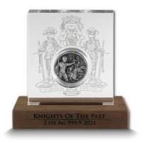 Malta - 10 EURO Knight of the Past 2021 - 2 Oz Silber Antik Finish HR