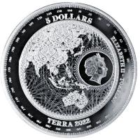 Tokelau - 5 NZD Terra / Erde PROOFLIKE 2022 - 1 Oz Silber PL