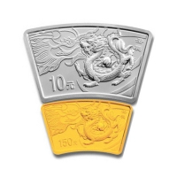 China - 160 Yuan Lunar Drache 2012 - 1 Oz Silber & 1/3 Gold Set Fcher