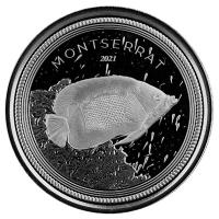Montserrat - 2 Dollar EC8_4 Blue Girdled Angelfish 2021 - 1 Oz Silber