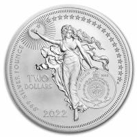 Niue 2 NZD Icons of Inspiration: Isaac Newton 2022 1 Oz Silber BU Rückseite