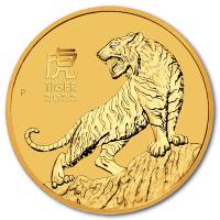 Australien - 5 AUD Lunar III Tiger 2022 - 1/20 Oz Gold
