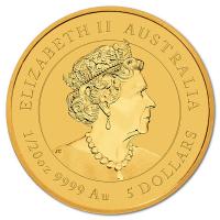 Australien - 5 AUD Lunar III Tiger 2022 - 1/20 Oz Gold