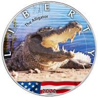 USA - 1 USD Silver Eagle American Wildlife (1.) Alligator - 1 Oz Silber Color