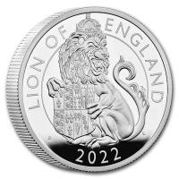 Grobritannien 5 GBP Tudor Beasts (2.) Lion of England 2022 2 Oz Silber PP Rckseite