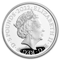 Großbritannien - 5 GBP Tudor Beasts (2.) Lion of England 2022 - 2 Oz Silber PP