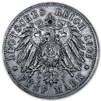 Deutsches Kaiserreich - 5 Mark Friedrich Grosherzog von Baden - 25g Silber