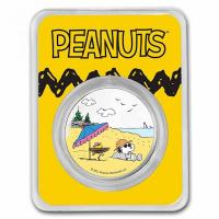 USA - 70 J. Peanuts Snoopy & Woodstock Beach COLOR 2021 - 1 Oz Silber Color