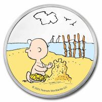 USA - 70 J. Peanuts Charlie Brown Build a Sandcastle COLOR 2021 - 1 Oz Silber Color