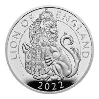 Grobritannien - 2 GBP Tudor Beasts (2.) Lion of England 2022 - 1 Oz Silber PP