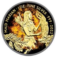 Grobritannien - 2 GBP Myth & Legends (2.) Burning Lady Marian 2021 - 1 Oz Silber Ruthenium