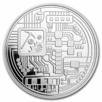 USA Bitcoin Motiv 1 Oz Silber Rückseite