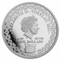 Tokelau 5 NZD Whiskered Screech Owl 2022 1 Oz Silber Rückseite