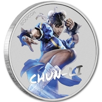 Tuvalu - 1 TVD Street Fighter (2.): Chun Li Blister 2022 - 1 Oz Silber BLISTER