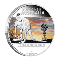 Australien - 1 AUD Discover Australia 2012 Red Kangaroo - 1 Oz Silber