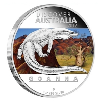 Australien - 1 AUD Discover Australia 2012 Goanna - 1 Oz Silber