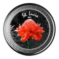 St. Lucia - 2 Dollar EC8_4 Botanical Gardens PP 2021 - 1 Oz Silber Color
