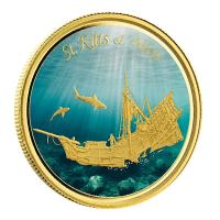 St. Kitts - 10 Dollar EC8_4 Sunken Ship PP 2021 - 1 Oz Gold Color