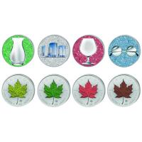Kanada - 20 CAD Maple Leaf 4 Jahreszeiten Glas 2022 - 4*1 Oz Silber Satz Color