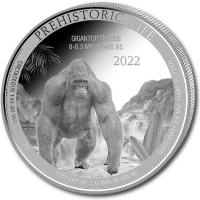 Kongo - 20 Francs Prähistorisches Leben (7.) Gigantopithecus - 1 Oz Silber