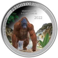 Kongo - 20 Francs Prähistorisches Leben (7.) Gigantopithecus - 1 Oz Silber Color