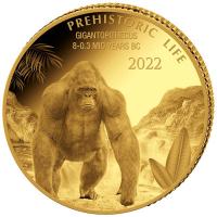Kongo - 100 Francs Prähistorisches Leben (7.) Gigantopithecus - 0,5g Gold PP